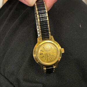 Wesclox Gold and Black Women's antique mechanical watch